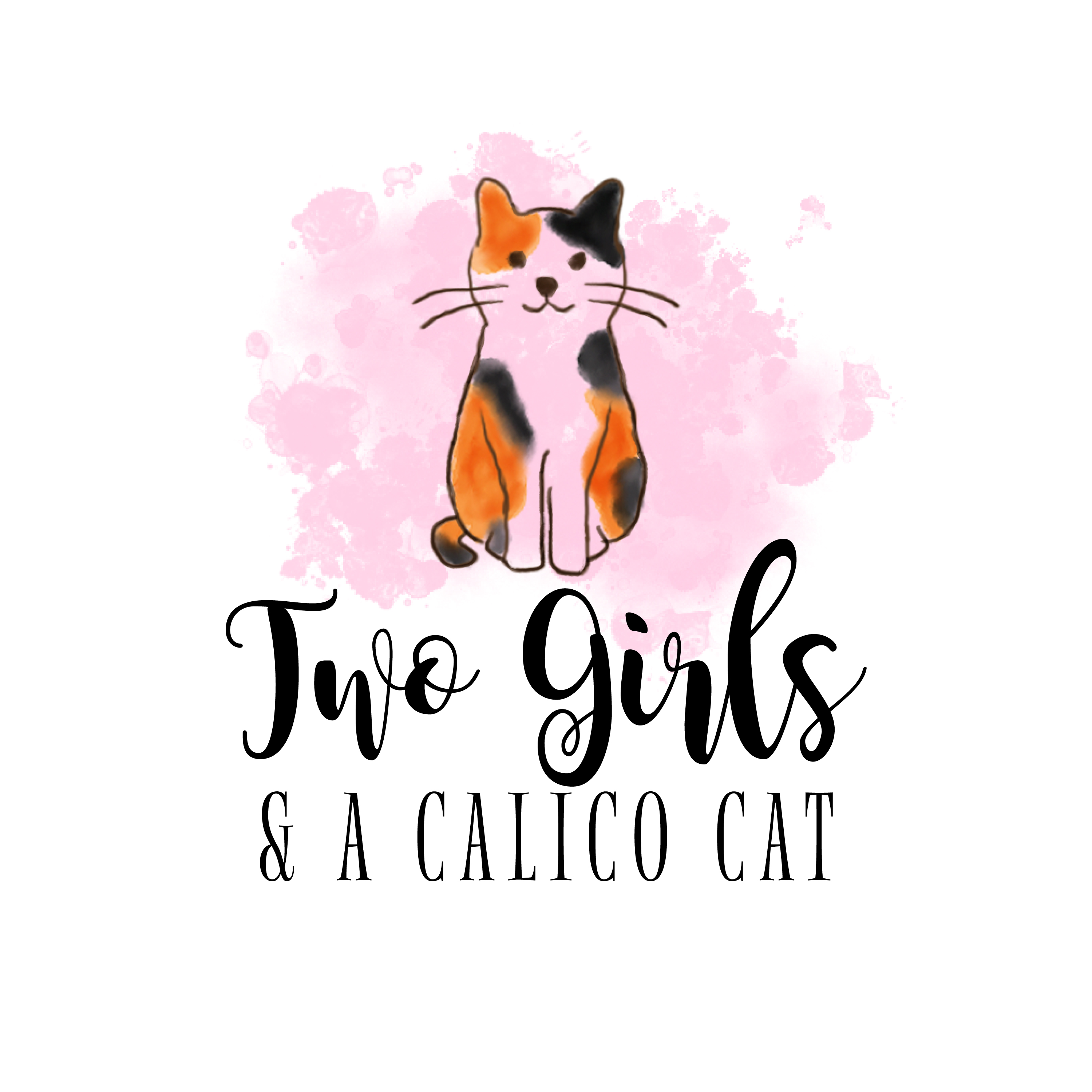 Two Girls and a Calico Cat